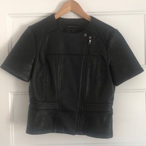 BCBG Max Azria faux leather top/ jacket